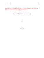 MKT 505 Entry Plan into International Market