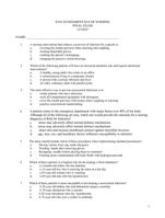 N101 FUNDAMENTALS OF NURSING FINAL EXAM
