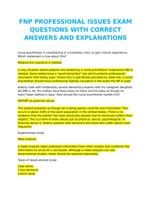 FNP PROFESSIONAL ISSUES EXAM QUESTIONS WITH CORRECT ANSWERS AND EXPLANATIONS