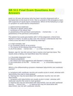 NR 511 Final Exam Questions and Answers