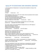 Aging MT TD QUESTIONS AND ANSWERS VERIFIED