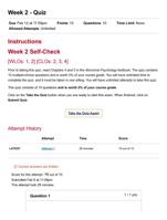 PSY7210 Week 2 - Quiz - UAGC - Adult Psychopathology & Treatment I