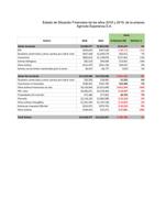 Estado de Situacin Financiera de los aos 2018 y 2019, de la empresaAgrcola Esperanza S.A.