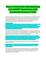 Pance Final Exam Dermatology and HEENT Questions with Explained Answers 2022