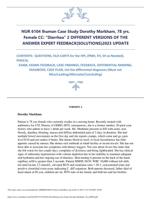 NUR 6104 Ihuman Case Study Dorothy Markham, 78 yrs.Female CC: “Diarrhea”  2023 UPDATE