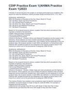 CDIP Practice Exam 1(AHIMA PracticeExam 1)2023