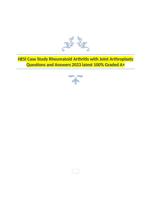 HESI Case Study Rheumatoid Arthritis with Joint Arthroplasty Questions and Answers 2023 latest 100% Graded A+