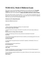 NURS 6512, Week 6 Midterm Exam