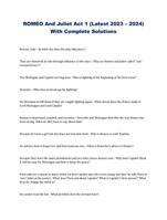 ROMEO And Juliet Act 1 (Latest 2023 – 2024) With Complete Solutions