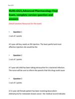 NURS-6521 Advanced Pharmacology Final Exam, complete version question and answers