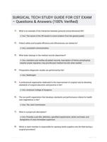 SURGICAL TECH STUDY GUIDE FOR CST EXAM � Questions & Answers (100% Verified)