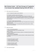 NIH Stroke Scale � All Test Groups A-F (patients 1-6) Answer key Updated Spring 2023 BY DR.A