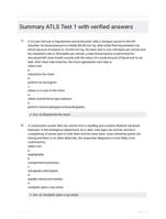 Summary ATLS Test 1 with verified answers