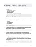 LETRS Unit 1 Session 8 Already Passed