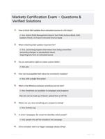 Marketo Certification Exam � Questions & Verified Solutions