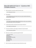 Maryville NURS 623 Exam 4 � Questions With Complete Solutions