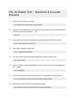 CDL Air Brakes Test � Questions & Accurate Answers
