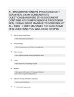 ATI RN COMPREHENSIVE PROCTORED EXIT EXAM  REAL EXAM SCREENSHOTS QUESTIONS&ANSWERS  (THIS DOCUMENT CONTAINS ATI  COMPREHENSIVE PROCTORED REAL  EXAM-I DIDNT MANAGE TO  SCREENSHOT ALL 180Q �I ONLY  MANAGED 157-ALSO SOME FEW  QUESTIONS YOU WILL NEED TO OPEN  