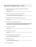 Rite Aid PTU Midterm Exam � Q & A