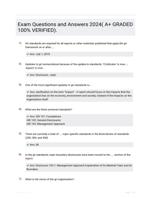 Exam Questions and Answers 2024( A+ GRADED 100% VERIFIED).