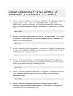 Dosage Calculations ATIs Study Guide Rated A+