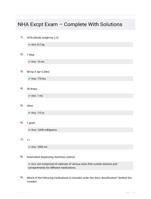 NHA Excpt Exam � Complete With Solutions