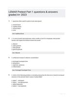 LEMAR Pretest Part 1 questions & answers graded A+ 2023