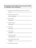 PALS Exam | 50 Questions with Complete Solutions