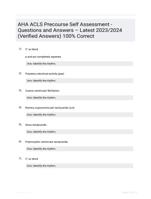 AHA ACLS Precourse Self Assessment - Questions and Answers � Latest 2023/2024 (Verified Answers) 100% Correct