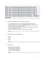 NYS Tow Truck Endorsement Practice Test 1, NYS Tow Truck Endorsement Practice Test 2, NYS Tow Truck Endorsement Practice Test 3, NYS Tow Truck Endorsement Practice Test 4, NYS Tow Truck Endorsement Practice Test 5, NYS Tow Truck Endorsement Practice� Already Passed