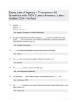 Exam: Law of Agency � Champions | 60 Questions with 100% Correct Answers | Latest Update 2024 | Verified