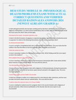 HESI STUDY MODULE 10 –PHYSIOLOGICAL  HEALTH PROBLEMS EXAMS