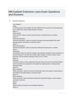 MN Eyelash Extension Laws Exam Questions and Answers 
