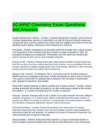 AC-HPAT Chemistry Exam Questions and Answers