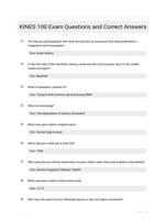 KINES 100 Exam Questions and Correct Answers