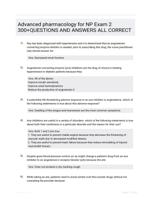 Advanced pharmacology for NP Exam 2 300+QUESTIONS AND ANSWERS ALL CORRECT