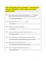 Nail Technology Exam Chapter 4 - Questions & Answers (Rated A+) 100% Approved Latest Update 2024