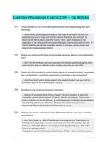 Exercise Physiology Exam CCSP � Qs And As