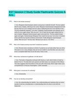 KST Session 2 Study Guide Flashcards Quizzes & Ans�