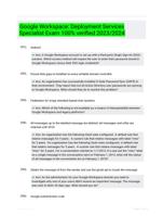 Google Workspace: Deployment Services Specialist Exam  100% verified 2023/2024 
