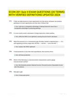 ECON 201 Quiz II EXAM QUESTIONS (20 TERMS) WITH VERIFIED DEFINITIONS UPDATED 2024