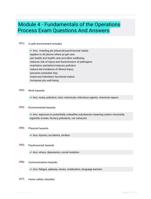 Module 4 - Fundamentals of the Operations Process Exam Questions And Answers 