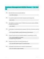 Business Management KOSSA Review � Qs And As