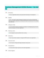Business Management KOSSA Review � Qs And As