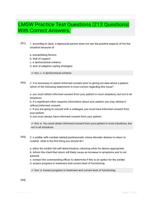 LMSW Practice Test Questions Study Guide Rated A+