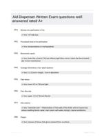 Aid Dispenser Written Exam questions well answered rated A+