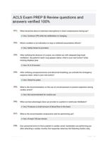 ACLS Exam PREP B Review questions and answers verified 100%