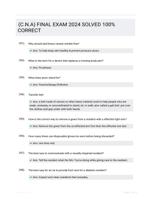 (C.N.A) FINAL EXAM 2024 SOLVED 100% CORRECT
