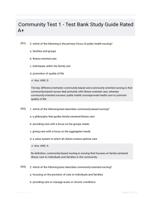 Community Test 1 - Test Bank Study Guide Rated A+