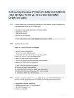 ATI Comprehensive Predictor EXAM QUESTIONS (181 TERMS) WITH VERIFIED DEFINITIONS UPDATED 2024